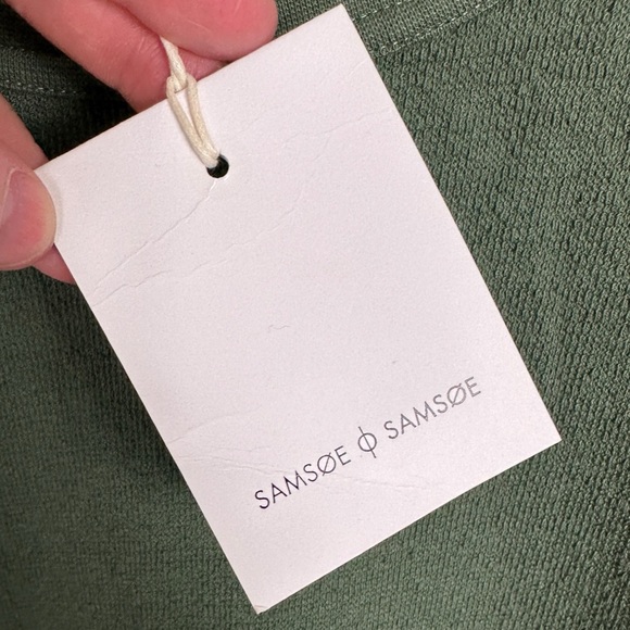 Samsoe Green Textured Crew Neck Sweater Mens Size XL Thyme Knit Cotton‎ NEW NWT - Picture 5 of 14